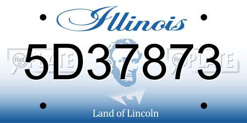5D37873 Illinois License Plate
