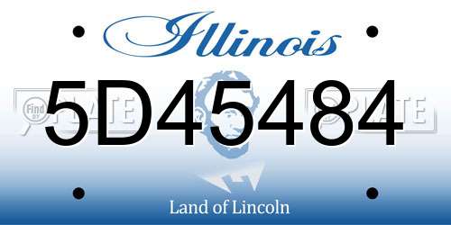 5D45484 Illinois License Plate