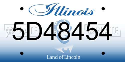 5D48454 Illinois License Plate