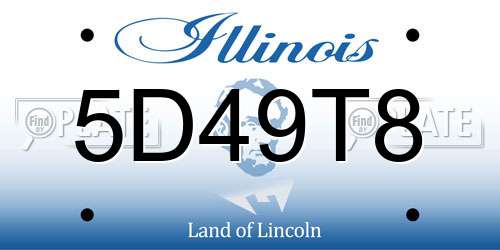 5D49T8 Illinois License Plate
