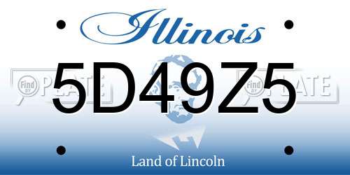 5D49Z5 Illinois License Plate