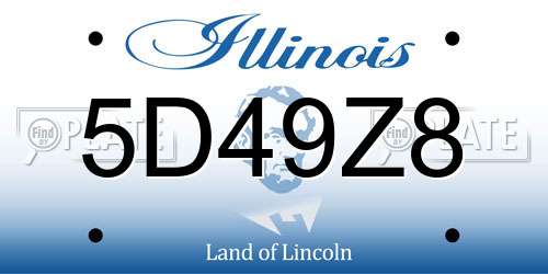 5D49Z8 Illinois License Plate