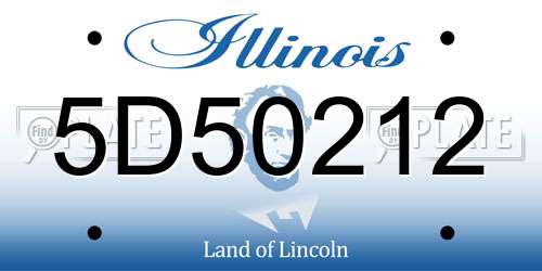 5D50212 Illinois License Plate