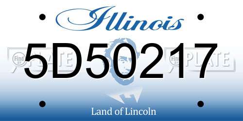 5D50217 Illinois License Plate