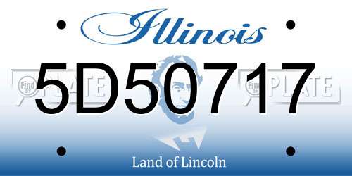 5D50717 Illinois License Plate