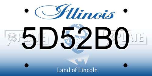 5D52B0 Illinois License Plate
