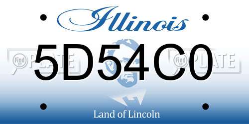 5D54C0 Illinois License Plate