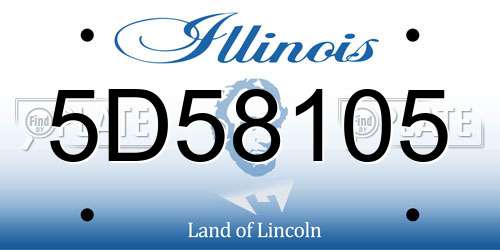 5D58105 Illinois License Plate