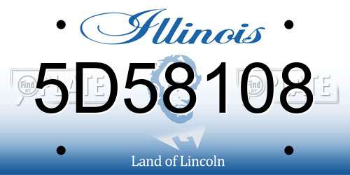 5D58108 Illinois License Plate