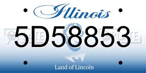5D58853 Illinois License Plate
