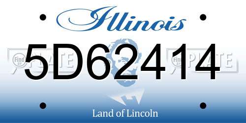 5D62414 Illinois License Plate