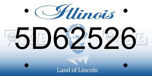 5D62526 Illinois License Plate