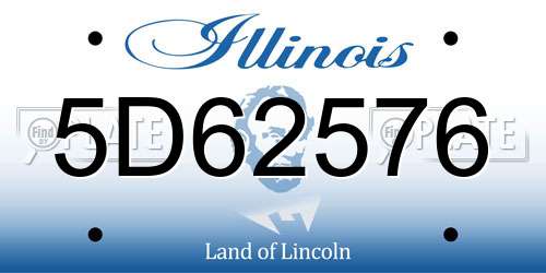 5D62576 Illinois License Plate