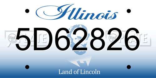 5D62826 Illinois License Plate