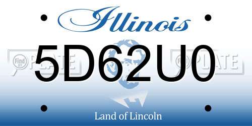5D62U0 Illinois License Plate