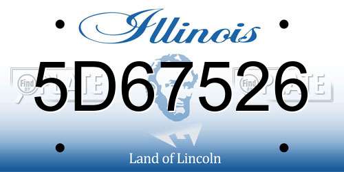 5D67526 Illinois License Plate