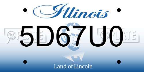 5D67U0 Illinois License Plate