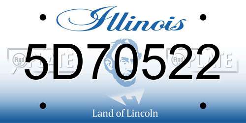 5D70522 Illinois License Plate