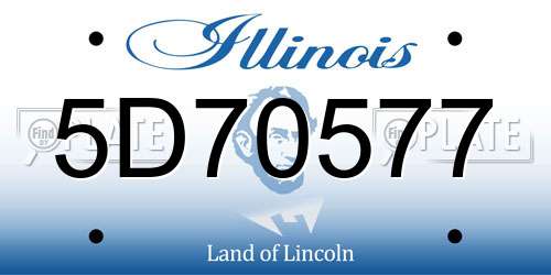 5D70577 Illinois License Plate