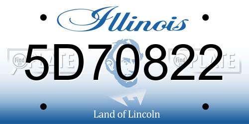5D70822 Illinois License Plate