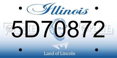 5D70872 Illinois License Plate