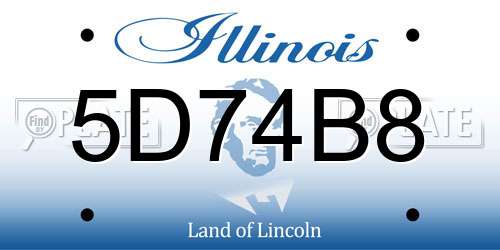 5D74B8 Illinois License Plate