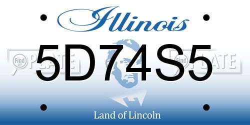 5D74S5 Illinois License Plate