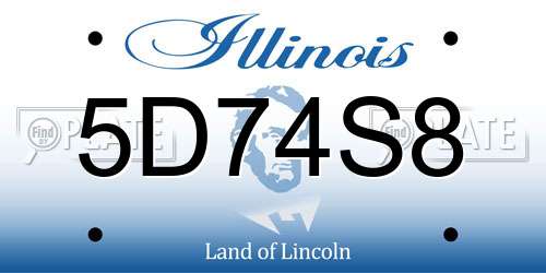 5D74S8 Illinois License Plate