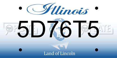 5D76T5 Illinois License Plate