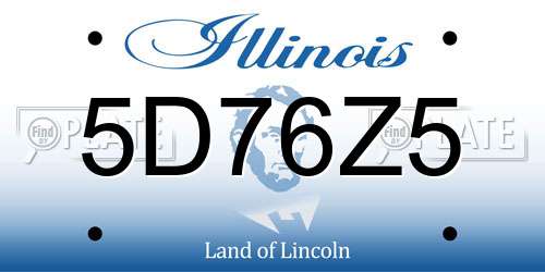 5D76Z5 Illinois License Plate
