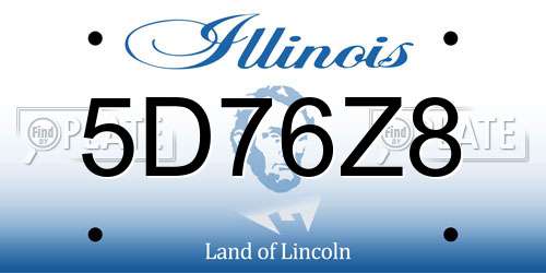 5D76Z8 Illinois License Plate