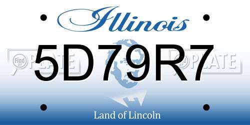 5D79R7 Illinois License Plate