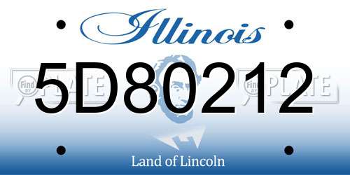 5D80212 Illinois License Plate
