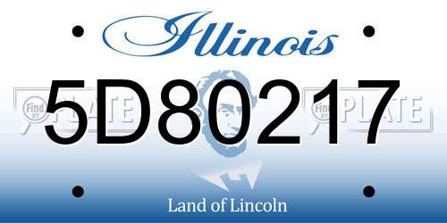 5D80217 Illinois License Plate