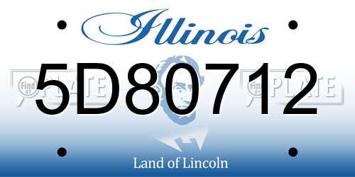 5D80712 Illinois License Plate