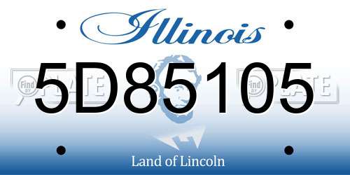 5D85105 Illinois License Plate