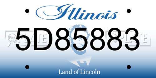 5D85883 Illinois License Plate