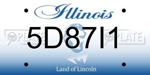 5D87I1 Illinois License Plate