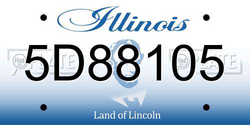 5D88105 Illinois License Plate