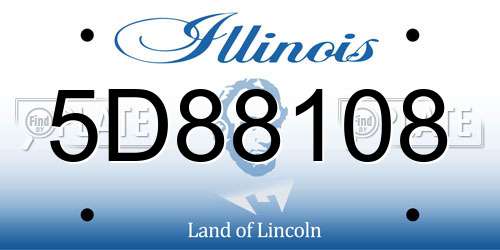 5D88108 Illinois License Plate