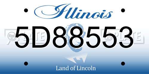 5D88553 Illinois License Plate