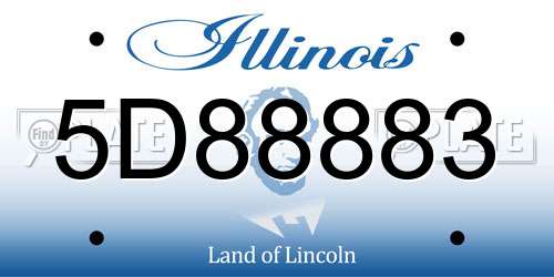 5D88883 Illinois License Plate