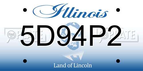 5D94P2 Illinois License Plate