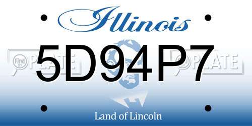 5D94P7 Illinois License Plate
