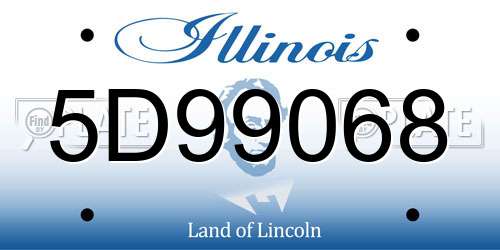 5D99068 Illinois License Plate
