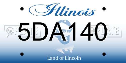 5DA140 Illinois License Plate