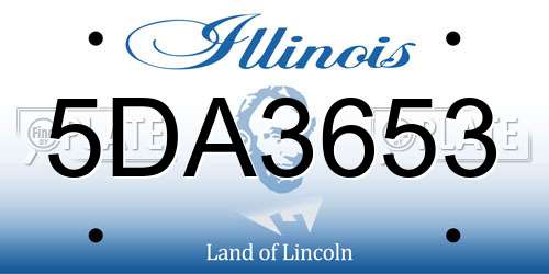 5DA3653 Illinois License Plate