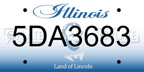 5DA3683 Illinois License Plate