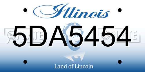 5DA5454 Illinois License Plate