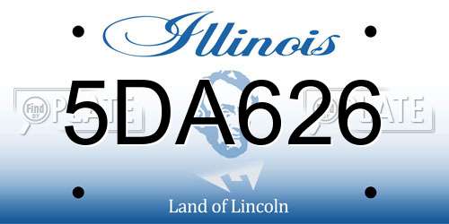 5DA626 Illinois License Plate